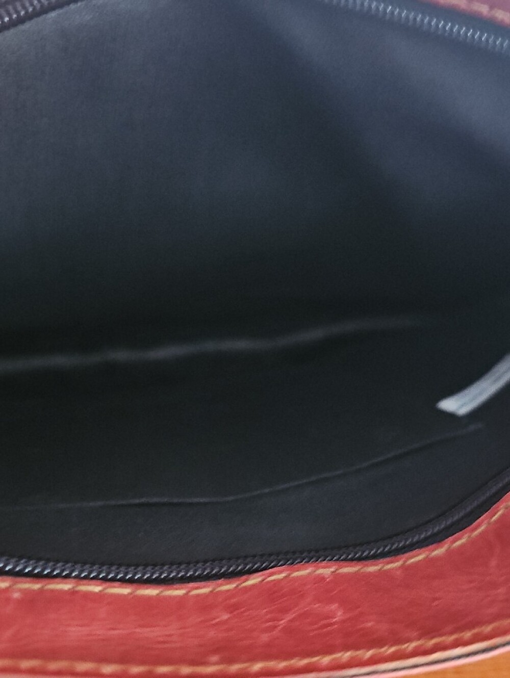 Handcrafted Elephant Embossed Leather Clutch - Burgundy & Black - Picture 4 of 5